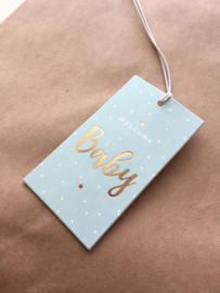 Gift Tag Welcome Baby - Mint