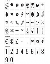 Symbolenset lightbox - numbers & symbols