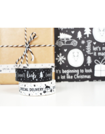 Masking tape kerst zwart met tekst Veel liefs