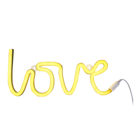Neon stijl lamp - Love geel