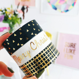 Masking Tape Gold Foil Merry Christmas Happy new year
