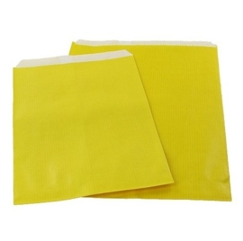 Sunny Yellow kraft zakje 17x25cm