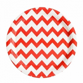 Papieren bordjes - rood chevron