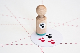 Pawn Stamp Three hearts
