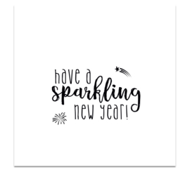 Kerstkaart monochrome - SPARKLING NEW YEAR