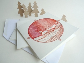 Christmas card Starry Sky and Deer