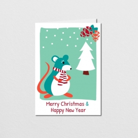 Greeting card Christmas Mouse