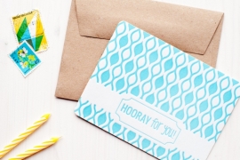 Hooray for you - Letterpress blue