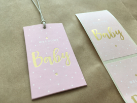Gift Tag Welcome Baby - Pink