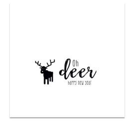 CHRISTMASCARD MONOCHROME - OH DEER