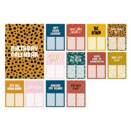 Birthday calendar Cheetah