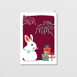 Greeting Card Newyears Bunny