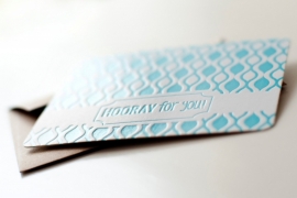 Hooray for you - letterpress blue