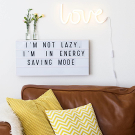 Neon stijl lamp - Love geel