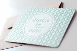 Just a little note - Letterpress mint green