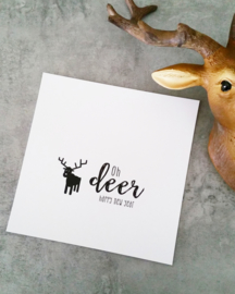 CHRISTMASCARD MONOCHROME - OH DEER