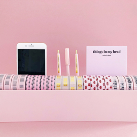 Desk organizer Washi pink