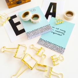 Binder clips Gold XL