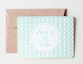 Just a little note - Letterpress mint green