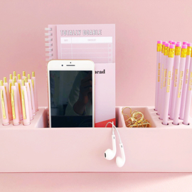 Desk organizer Pens pink