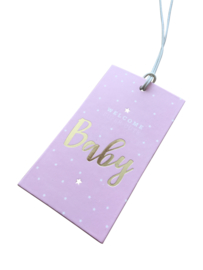 Gift Tag Welcome Baby - Roze