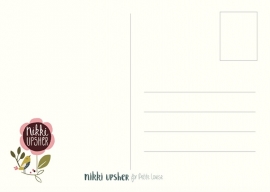Nikki Upsher | Ansichtkaart New Baby Roze