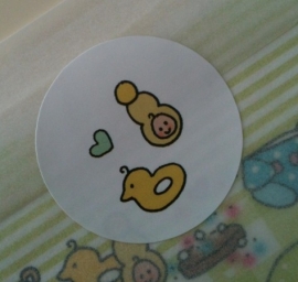 Sticker Baby oil and duck