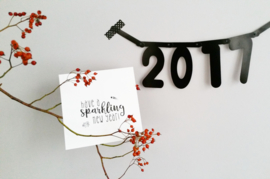 Kerstkaart monochrome - SPARKLING NEW YEAR