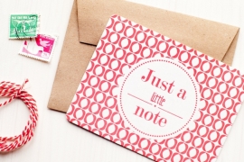 Just a little note - Letterpress pink