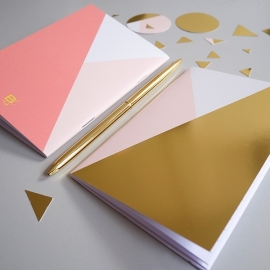 Gold notebook - pink