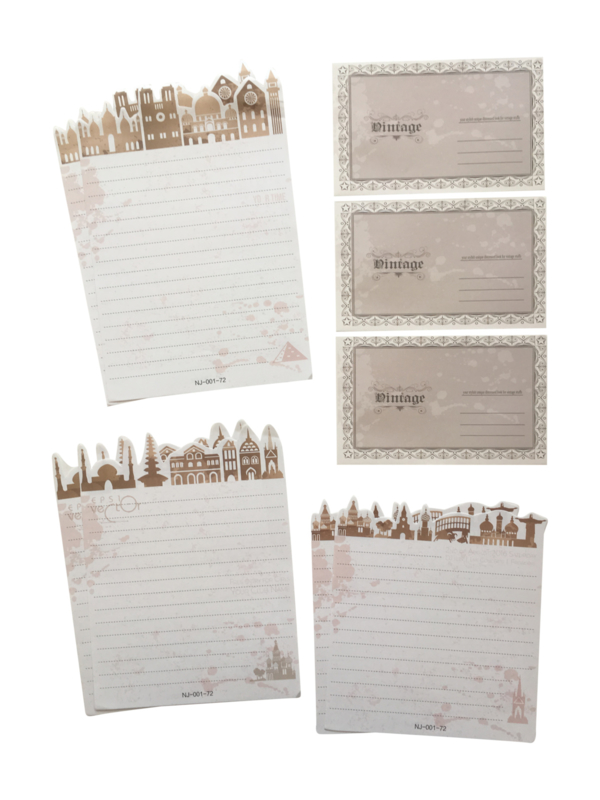 Kawaii briefpapier set Colorful City vintage | Briefpapier Winkel van Papier