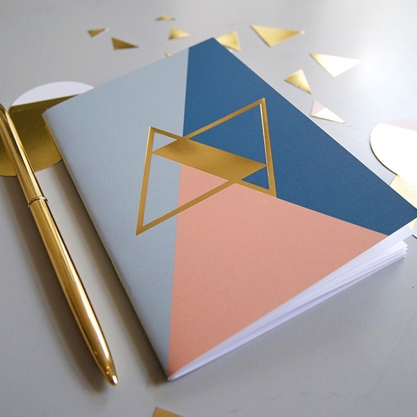 Gold notebook - blue