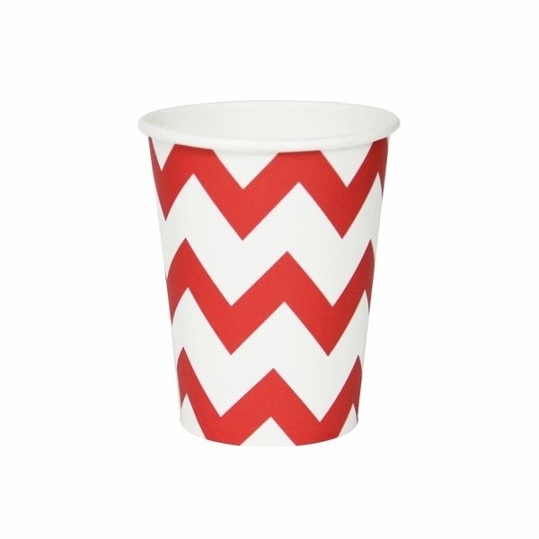 Paper Cups - Red Chevron