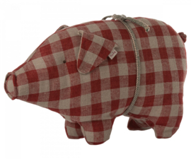 Maileg Pig, Small - Red check