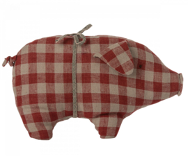 Maileg Pig, Small - Red check