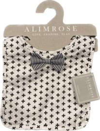 Alimrose bow tie bib -swiss cross