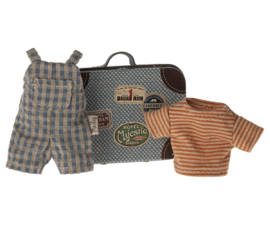 Pre-order Maileg Overalls and shirt in suitcase, Big brother mouse
