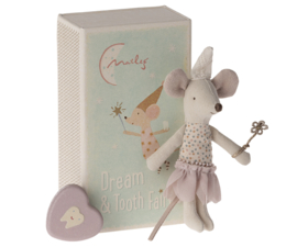 Maileg Tooth fairy mouse, Little sister in matchbox