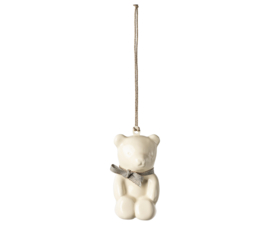 Maileg Metal ornament, Teddy bear - Off white/Blue Pre-order