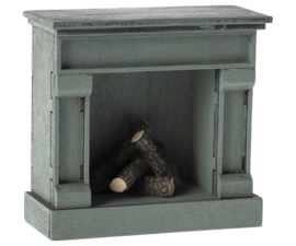 Maileg Fireplace, Mouse - Blue