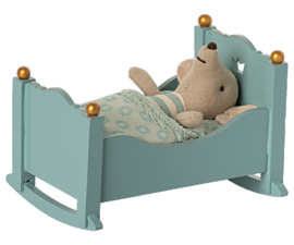 Maileg Cradle, Baby mouse - Blue