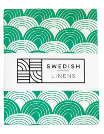 Swedish Linens RAINBOWS | Hoeslaken | 60x120cm | Pine green