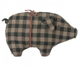 Maileg Pig, Small - Green check