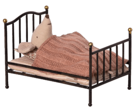 Maileg Vintage bed, Mouse - Anthracite