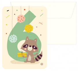 Bora Postkaart 6 jaar Raccoon