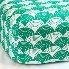 Swedish Linens RAINBOWS | Hoeslaken | 60x120cm | Pine green