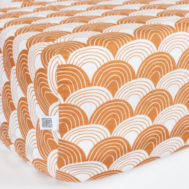 Swidish Linens RAINBOWS | Hoeslaken tweepersoons | 180x200cm | Cinnamon brown