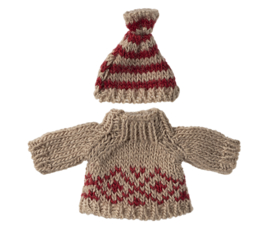 Maileg Knitted sweater and hat, Mum mouse Pre-order