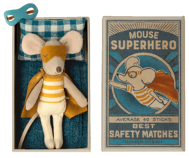 Maileg Super hero mouse, Little brother in matchbox