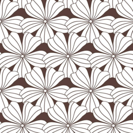 Swedish Linens FLOWERS Dark Chocolate 180x200 fitted sheet